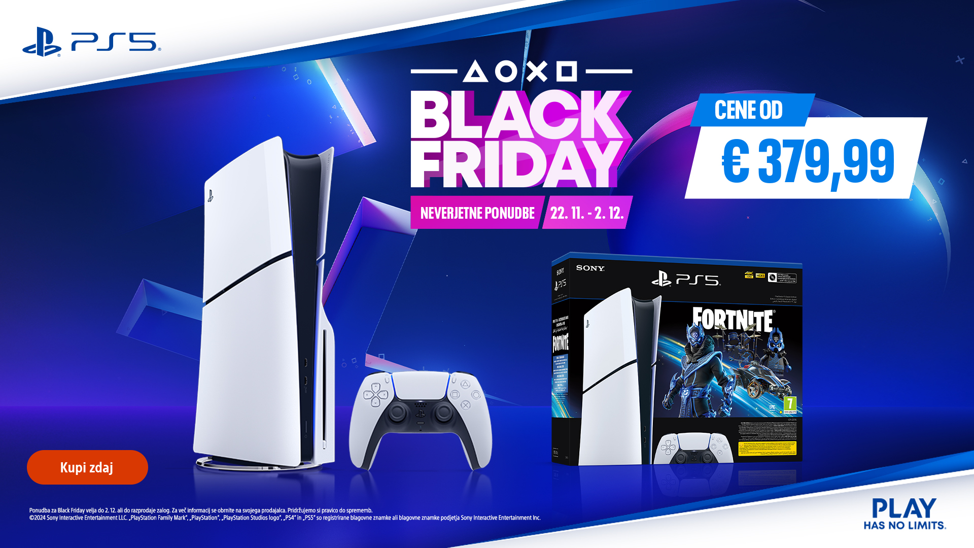 BLACK FRIDAY 24 - PS5 and FORTNITE - Digital Toolkit Banner Social Landscape 16x9 1920x1080